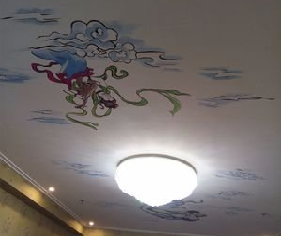 诸暨如何快速绘制天花板上的手绘墙？